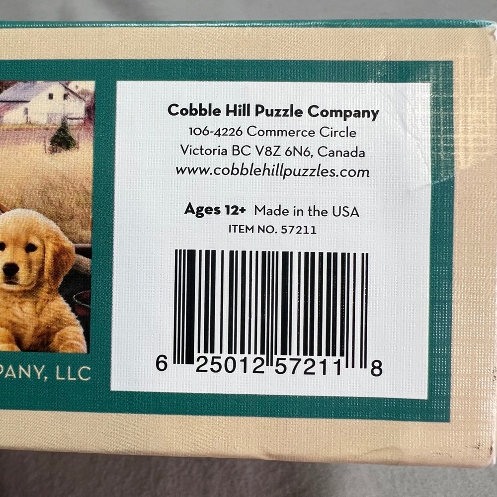 Cobble Hill Jigsaw Puzzle #57211 Golden Retriever Puppies Farm Truck 1000pc - Picture 8 of 12